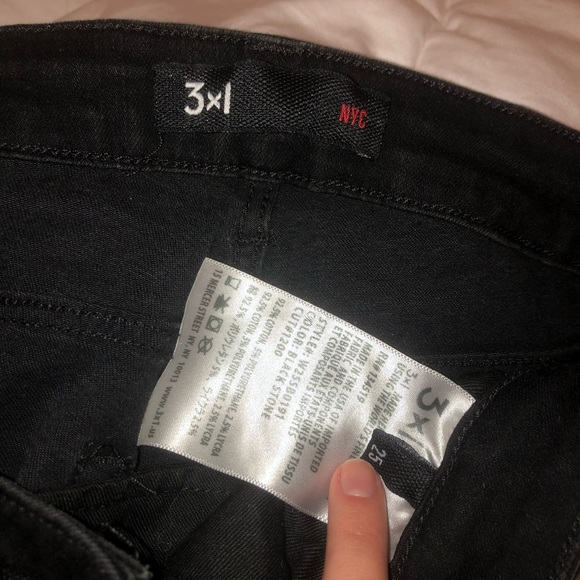 3x1 Mid- Rise Split Seam Bell Jean Blackout Jeans - Picture 6 of 7